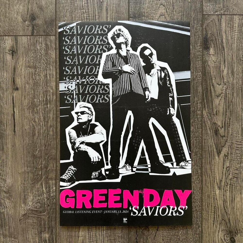 Green Day Saviors Album Record Listening Party Exclusive Music Promo Poster